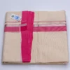 Balaramapuram Handloom Double Dhothi ( 1 " Maroon, 1/2" Silver kasavu border) - Image 2