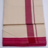 Balaramapuram Handloom Double Dhothi ( Red 1 1/4 " border") - Image 4