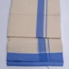 Balaramapuram Handloom Double Dhothi ( Blue 1 1/4 " border") - Image 4