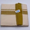 Balaramapuram Handloom Double Dhothi ( Dark  Olive Green 1 1/4 " border") - Image 2