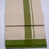 Balaramapuram Handloom Double Dhothi ( Olive Green 1 1/4 " border") - Image 4