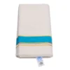Balaramapuram Handloom Premium Kasavu Double Dhothi (Dhothy)- Kerala Mundu 1” Sky blue Border ½” Gold Kasavu Border