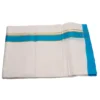 Balaramapuram Handloom Premium Kasavu Double Dhothi (Dhothy)- Kerala Mundu 1” Sky blue Border ½” Gold Kasavu Border