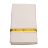 Balaramapuram Handloom Kasavu Double Dhothi (Dhothy)- Kerala Mundu 1 ¼” Red border stripes