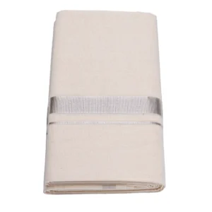 Balaramapuram Handloom Kasavu Double Dhothi (Dhothy)- Kerala Mundu ¾” x 1 “ Silver Kasavu Border