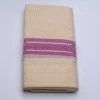 Balaramapuram Handloom Double Dhothi (Dhothy)- Kerala Mundu 1.5” Maroon border and ¼” Silver Kasavu stripes border