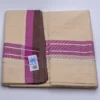 Balaramapuram Handloom Double Dhothi (Dhothy)- Kerala Mundu 1.5” Maroon border and ¼” Silver Kasavu stripes border