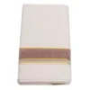 Balaramapuram Handloom Premium Kasavu Double Dhothi (Dhothy)- Kerala Mundu 1” Brown Border ½” Gold Kasavu Border