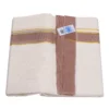 Balaramapuram Handloom Double Dhothi/Mundu ( 1 " Brown, 1/4" Golden  kasavu border) - Image 2