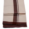 Balaramapuram Handloom Kasavu Double Dhothi (Dhothy)- Kerala Mundu 1 ¼” Red border stripes