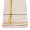 Balaramapuram Handloom Kasavu Double Dhothi (Dhothy)- Kerala Mundu ½” x ½” Gold Kasavu Border