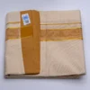 Balaramapuram Handloom Double Dhothi (Dhothy)- Kerala Mundu 1.5” Golden Brown border and ¼” Gold Kasavu stripes border