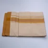 Balaramapuram Handloom Double Dhothi (Dhothy)- Kerala Mundu 1.5” Golden Brown border and ¼” Gold Kasavu stripes border