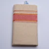 Balaramapuram Handloom Double Dhothi (Dhothy)- Kerala Mundu 1.5” Brown border and ¼” Gold Kasavu stripes border