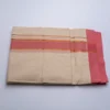 Balaramapuram Handloom Double Dhothi (Dhothy)- Kerala Mundu 1.5” Brown border and ¼” Gold Kasavu stripes border