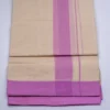 Balaramapuram Handloom Double Dhothi (Dhothy)- Kerala Mundu 1.5” Pink border