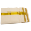 Balaramapuram Handloom Kasavu Double Dhothi (Dhothy)- Kerala Mundu 1” x 1.5” Kasavu Border