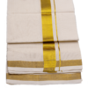 Balaramapuram Handloom Kasavu Double Dhothi (Dhothy)- Kerala Mundu 1” x 1.5” Kasavu Border