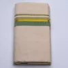Balaramapuram Handloom Double Dhothi with 1-inch Green and 1/2-inch Gold Kasavu Border