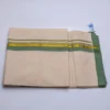 Balaramapuram Handloom Double Dhothi with 1-inch Green and 1/2-inch Gold Kasavu Border